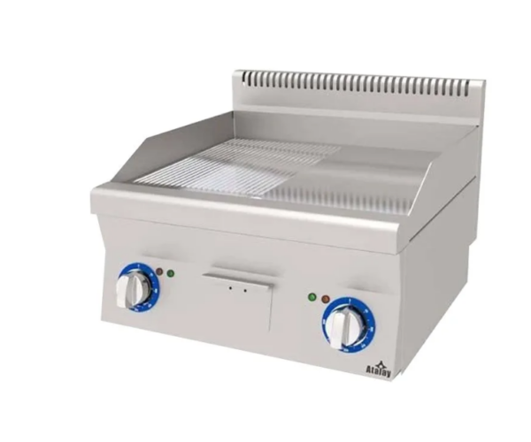 Atalay 600 Seri Yarı Nervürlü Krom Pleyt Izgara Set Üstü Elektrikli 60x60 Cm E AEI - 660 / ND CR