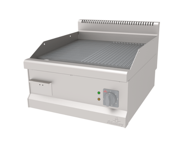 Atalay 700 Seri Yarı Nervürlü Krom Pleyt Izgara Set Üstü Elektrikli 60x70 Cm AEI-670 / ND CR