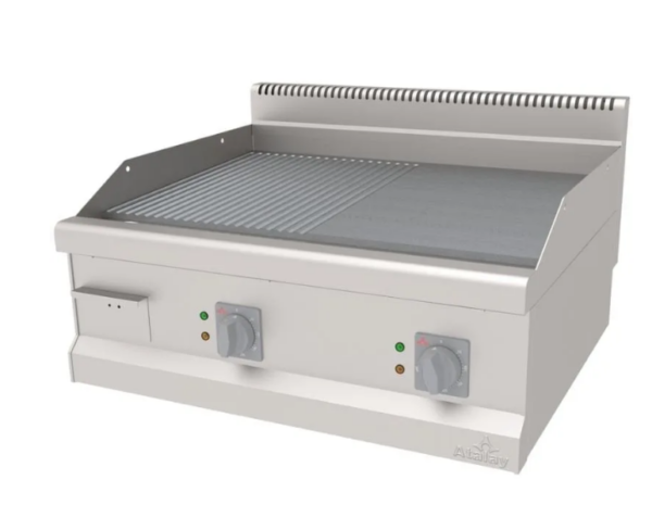 Atalay 700 Seri Yarı Nervürlü Krom Pleyt Izgara Set Üstü Elektrikli 80x70 Cm AEI-870 / ND