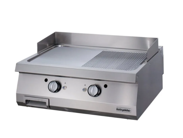Öztiryakiler 900 Seri Set Üstü Grill Plate Yarı Oluklu Gazlı ( 80*90*30) 7864.N1.80903.19-tr