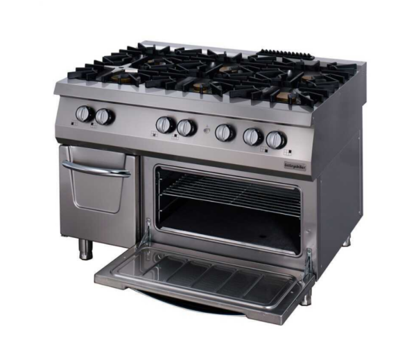 Öztiryakiler 700 Seri Kuzine Fırınlı Gazlı 6 Açık Ateş 120*70*85 (LS)-6x7,5 kW +7 kW Gazlı Fırın