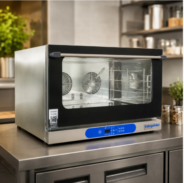Öztiryakiler 4 Tepsi Kapasiteli Patisserie Elektrikli Dijital Pastane Fırını 40x60 Cm 380 V OKFBE 40604 E
