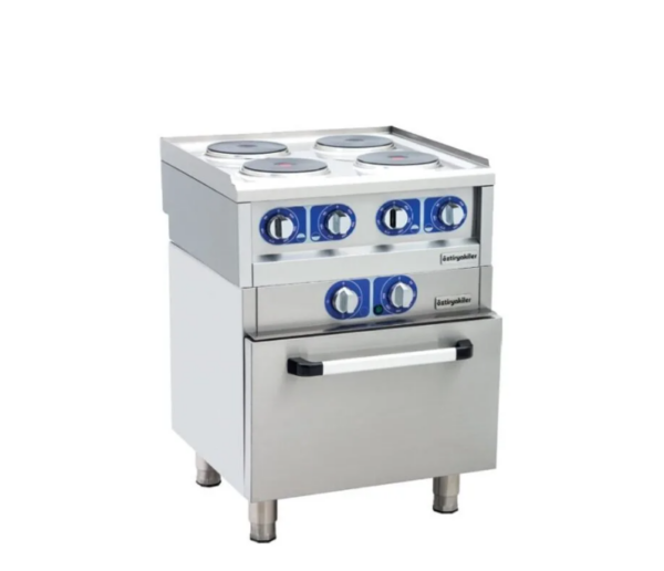 Öztiryakiler 600 Seri Kuzine Fırınlı Elektrikli 4 Yuvarlak Plate 60x60x85