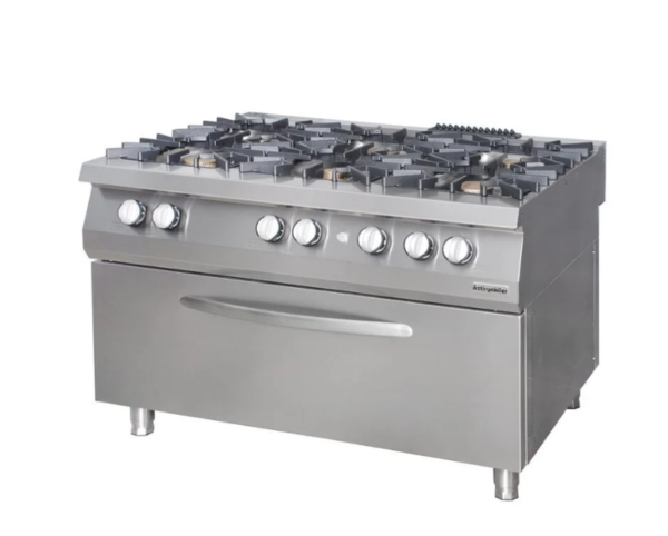 Öztiryakiler 900 Seri Kuzine, Büyük Fırınlı, Gazlı, 6 Açık Ateş 120x90x85