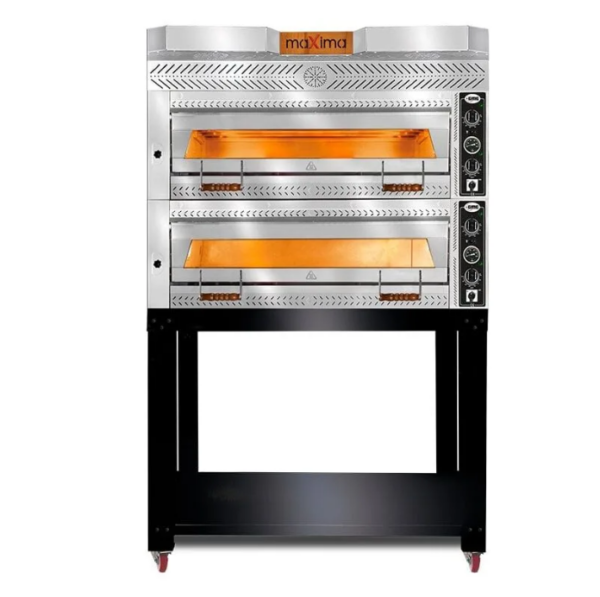 GMG Maxima PEF10570 S-DE Serisi Çift Katlı Taş Tabanlı Pizza Fırını, 6+6 35CM Kapasiteli